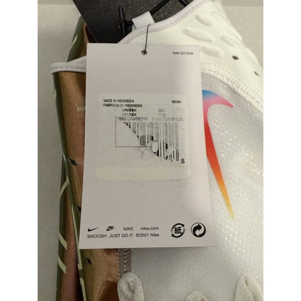 New Nike Adult Vapor Jet 7.0 Football Gloves White‎ Gold 2X-Large 129862 NFL Pro